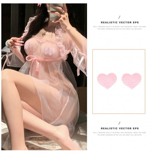 FEE ET MOI - Nipple Sticker Accessories (Pink Heart-shaped)